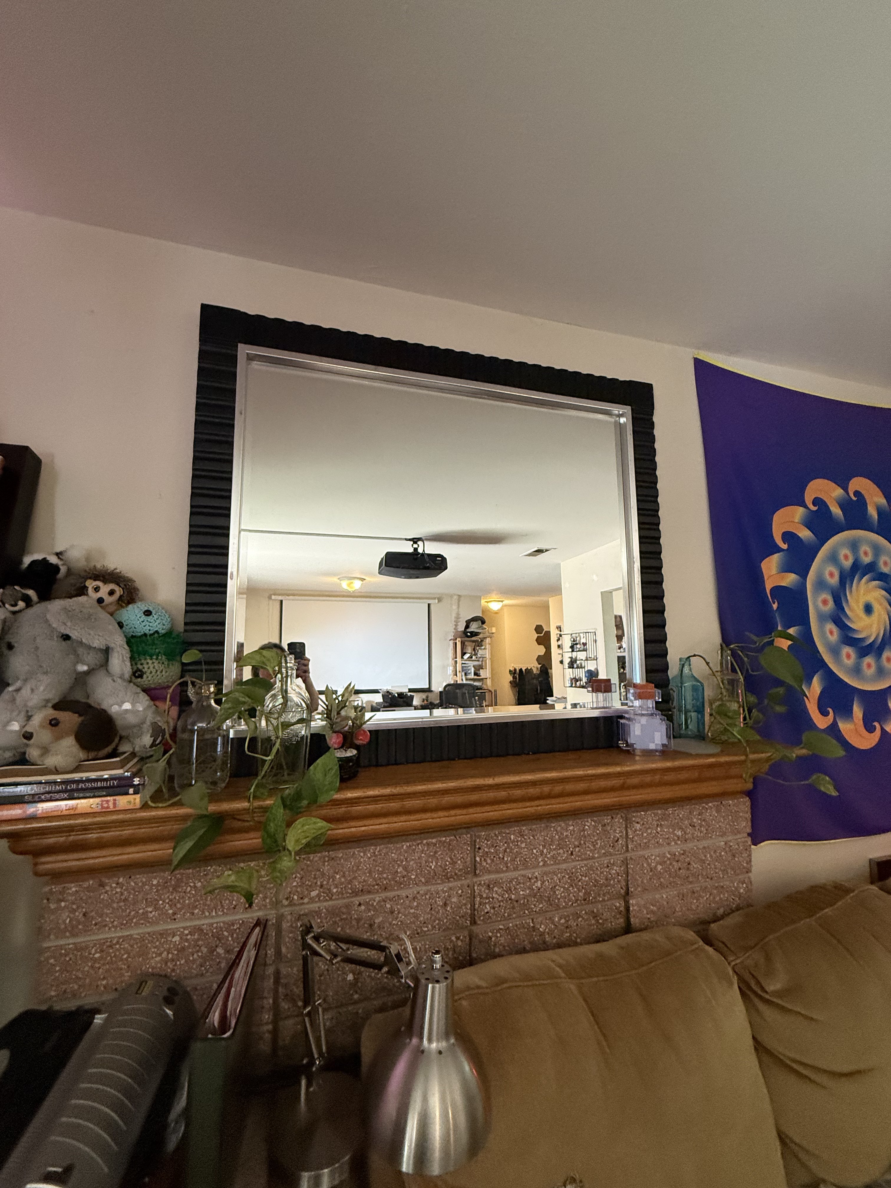 black decorative mirror
